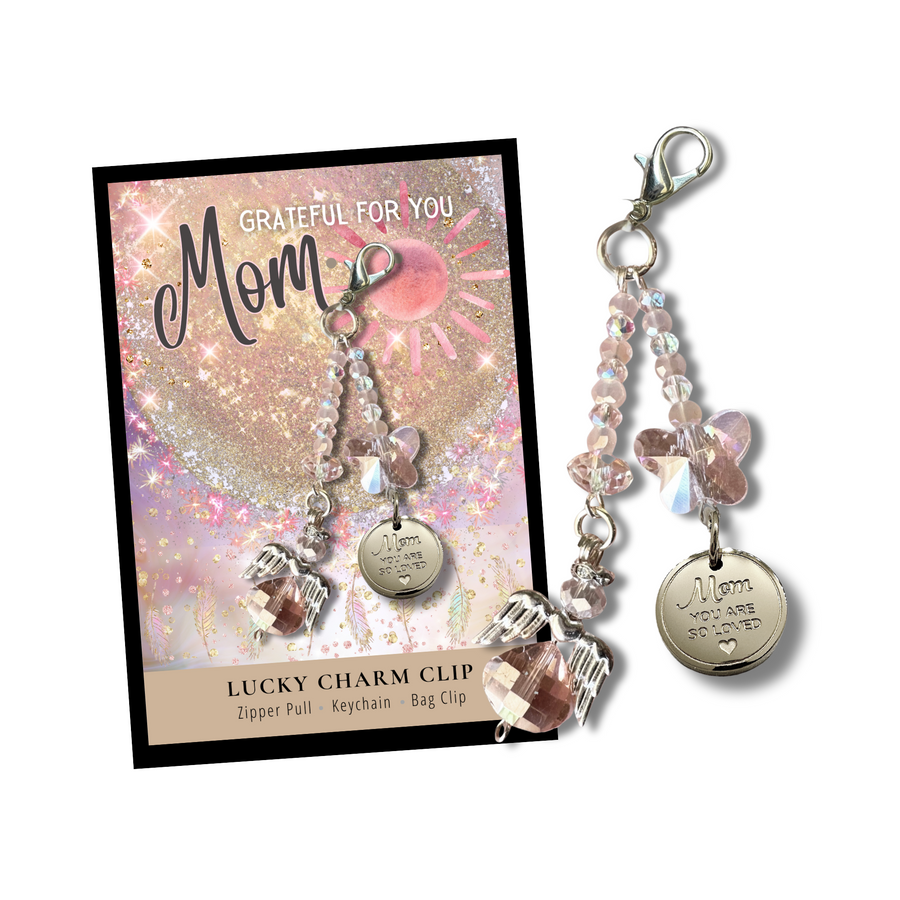 Mom Charm Clip with 'Mom you are so Loved' charm, the PERFECT little something.