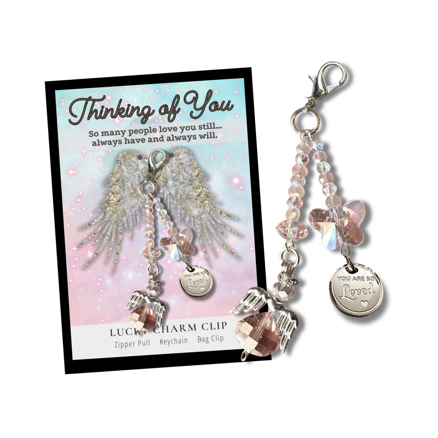 Sympathy Thinking of You Charm Clip with 'Mom you are so Loved' charm, the PERFECT little something.