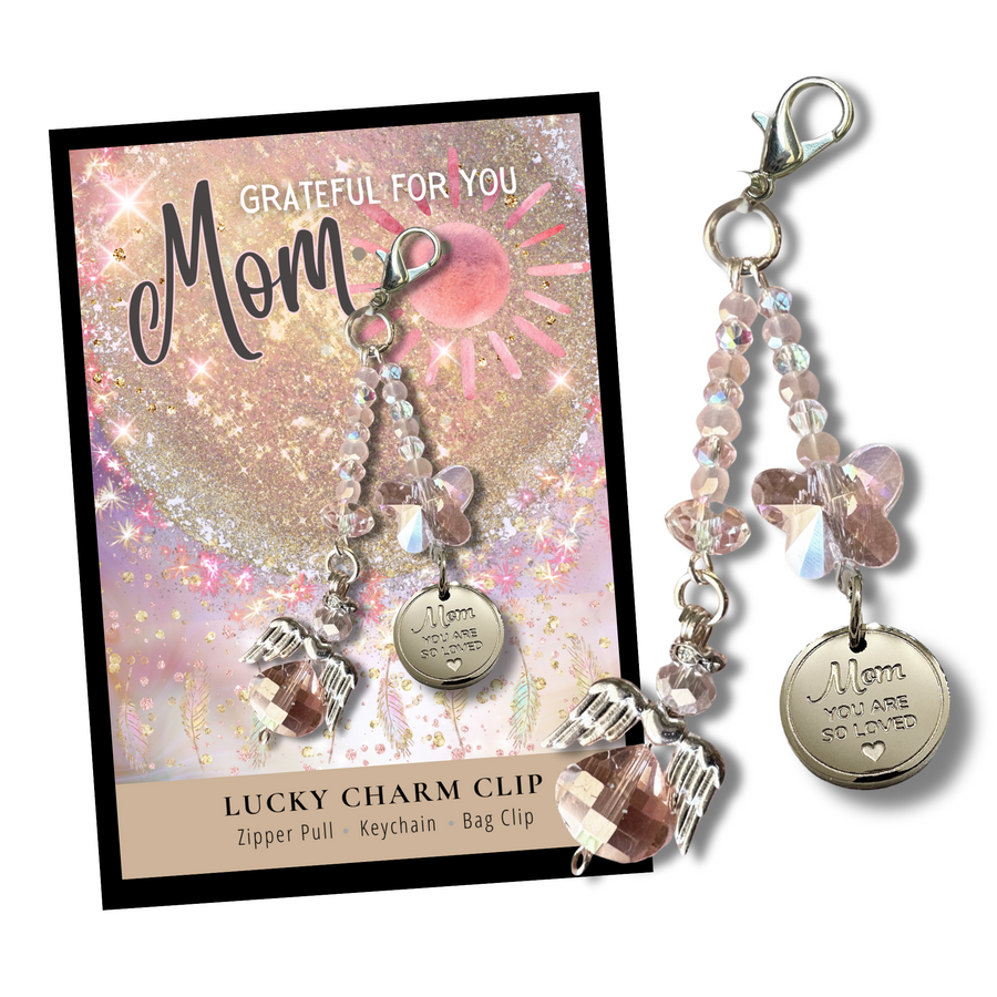 Mom Charm Clip with 'Mom you are so Loved' charm, the PERFECT little something.