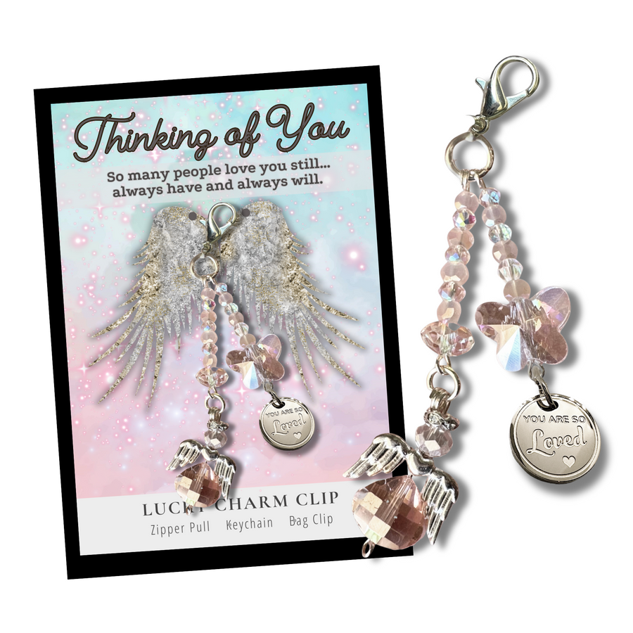 Sympathy Thinking of You Charm Clip with 'Mom you are so Loved' charm, the PERFECT little something.