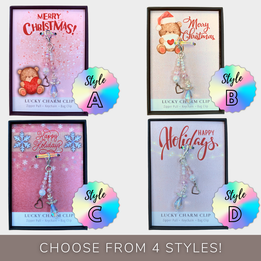 Happy Holidays, Styles 'A', 'B', 'C', and 'D' Charm Clips, with 'Heart' charms, that PERFECT little something!