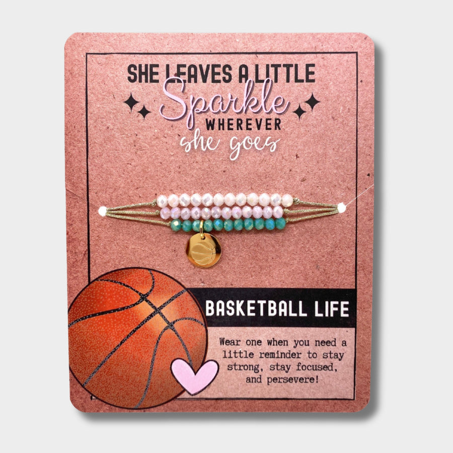 Girls Basketball Gift - Basketball Bracelet Set