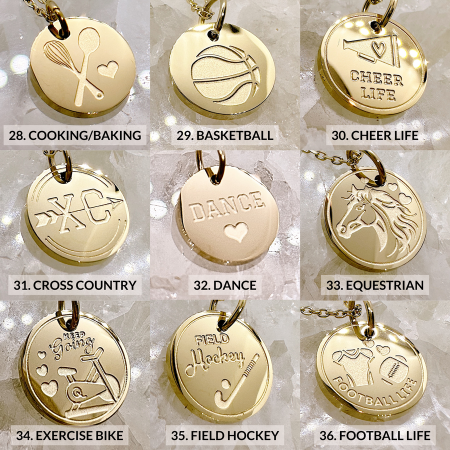 Disc charm options shown in Gold.