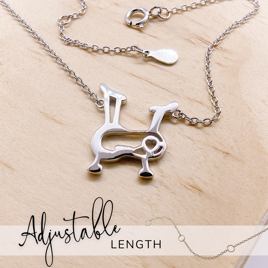 Adjustable Dainty .925 Sterling Silver Indoor Exercise Cycle Necklace.