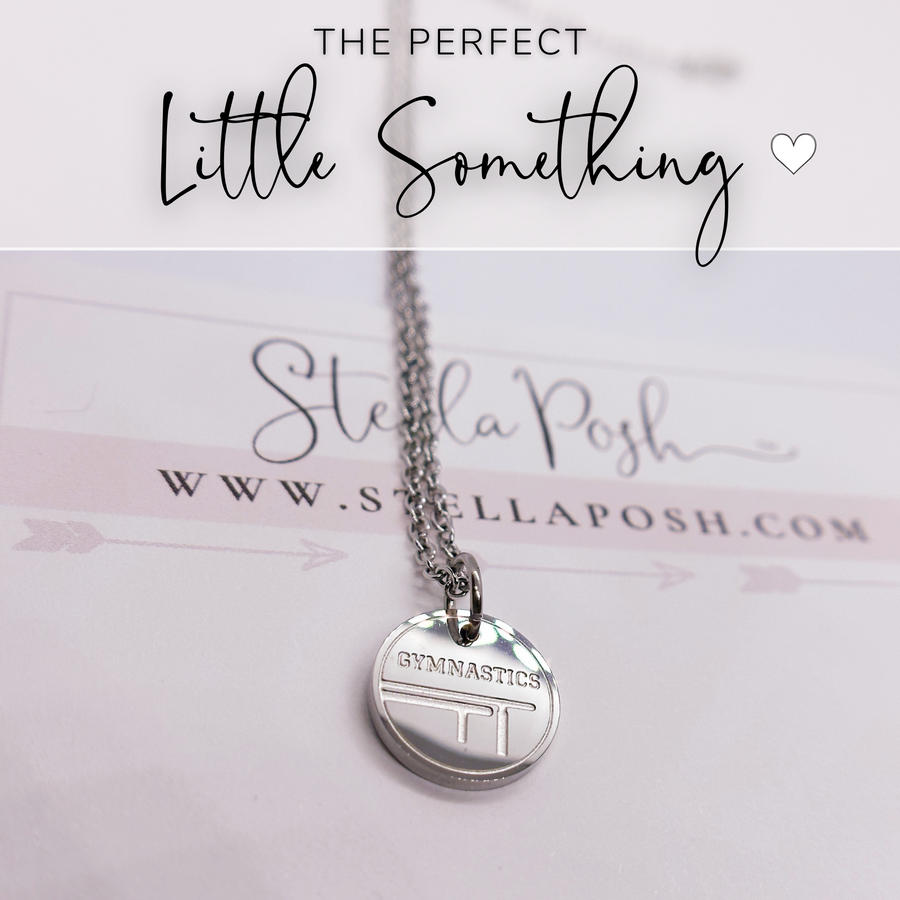 Silver gymnastics disc charm necklace, that perfect little something.