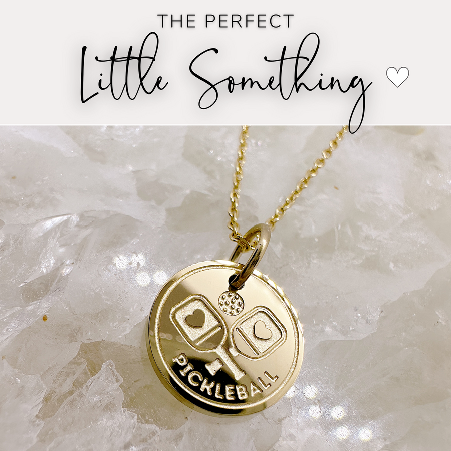 That perfect little something, pickleball disc charm necklace.