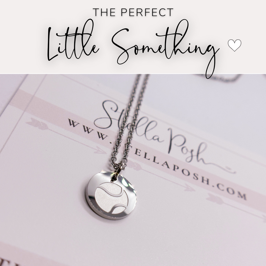 That perfect little something, tennis disc charm necklace.