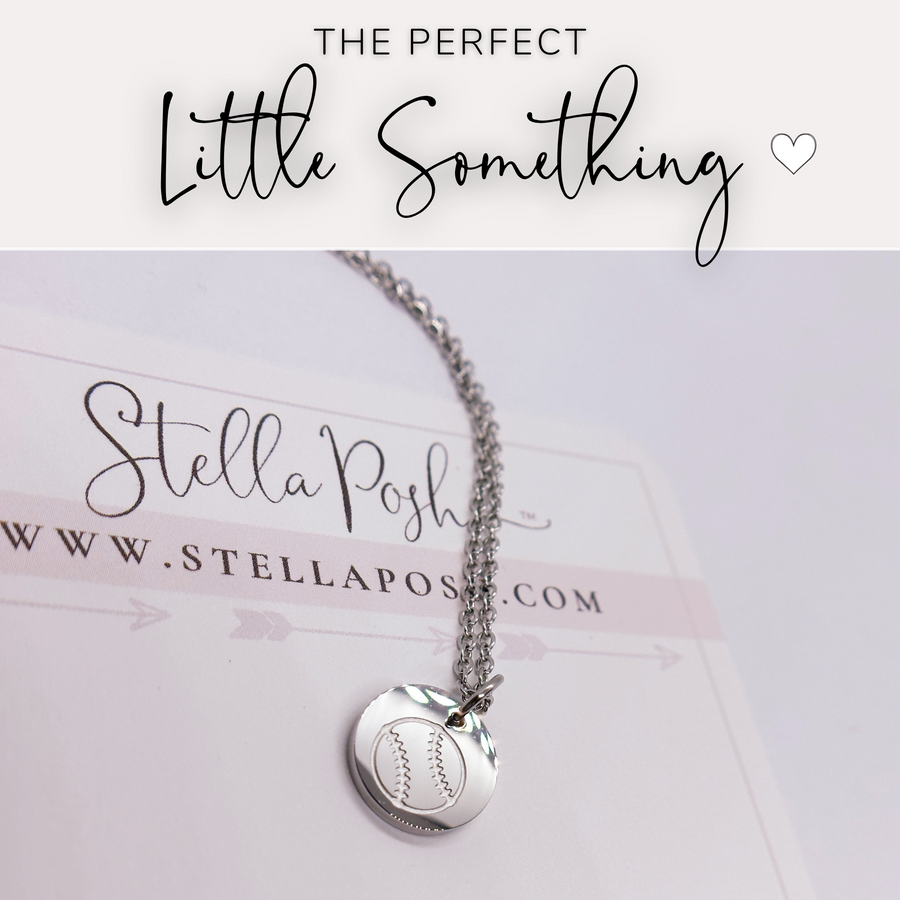 That perfect little something softball disc charm necklace.
