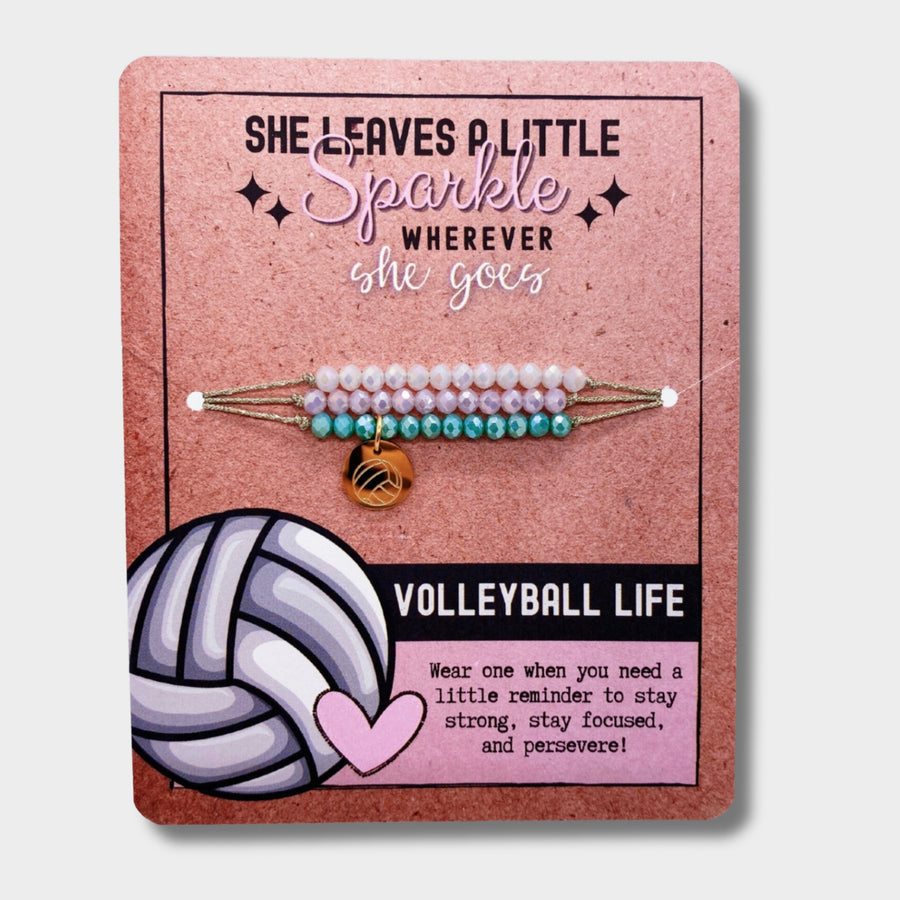 Volleyball Life Charm Bracelet Set with 14K Gold plated 'Volleyball' charm, the Perfect little something.