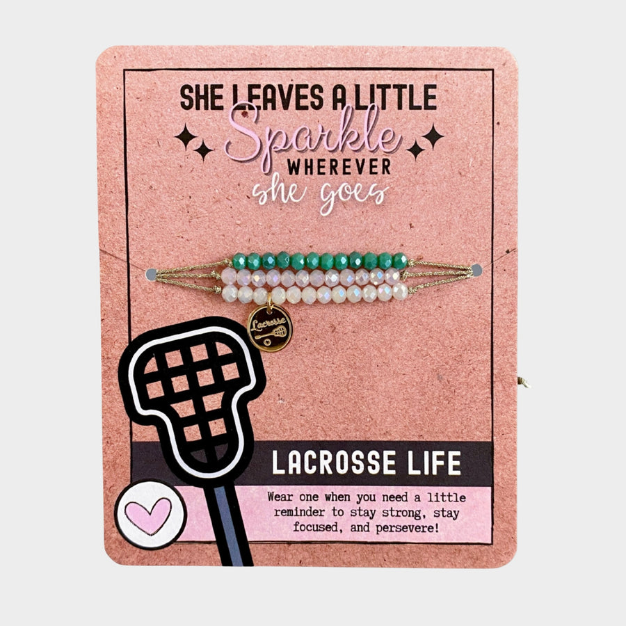 Lacrosse Life Charm Bracelet Set with 14K Gold plated 'Lacrosse' charm, the Perfect little something.