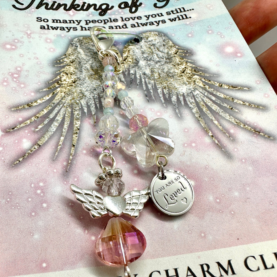 Sympathy Thinking of You Charm Clip with 'Mom you are so Loved' charm, the PERFECT little something.