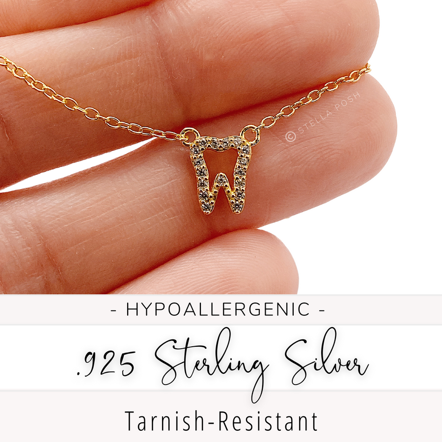 Tarnish resistant Dainty Tooth .925 sterling silver necklace.